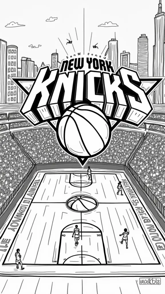 knicks coloring pages